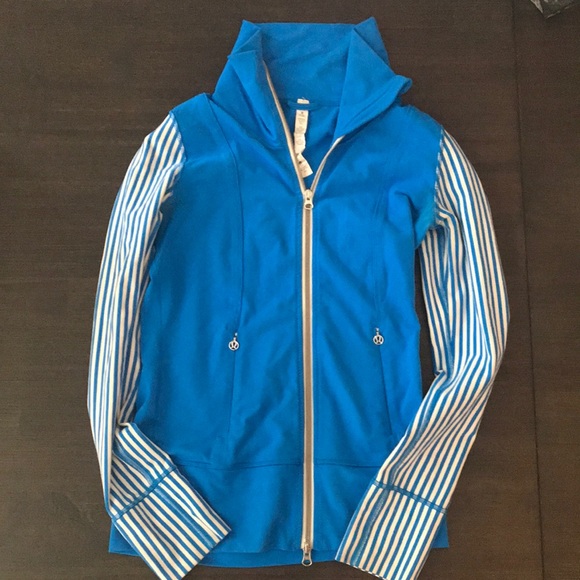 lululemon athletica Tops - Lululemon full zip blue and white striped jacket
